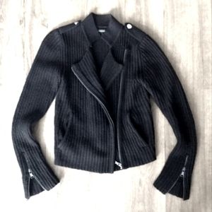 Express Moto Merino Wool Women's Cardigan Sweater Jacket Top - Size Small